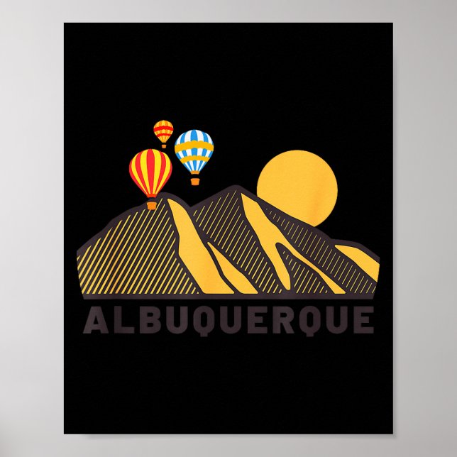 Albuquerque Balloon Festival New Mexico Mountains  Poster (Framsidan)