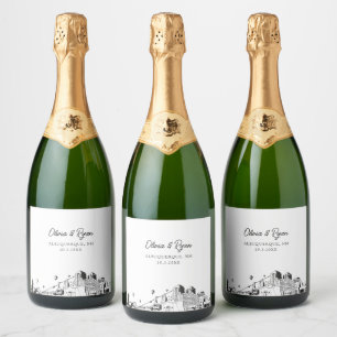 Albuquerque Bröllop Champagne-etikett