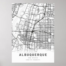 Albuquerque City Karta Poster