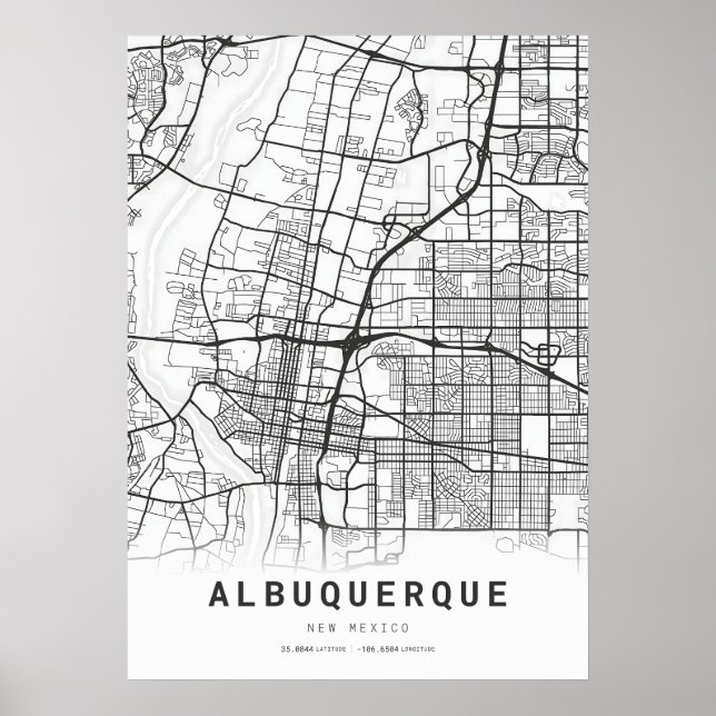 Albuquerque City Karta Poster (Framsidan)
