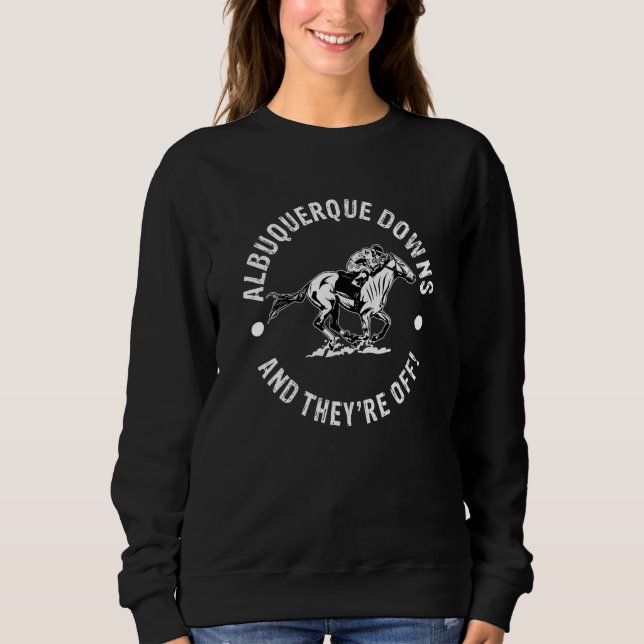 Albuquerque Downs tävlingsbana Hästkapplöpning Equ T Shirt (Framsida)