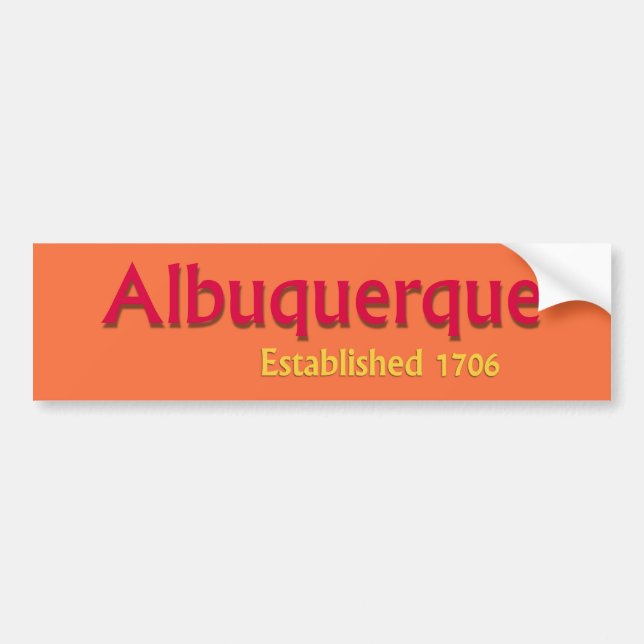 Albuquerque etablerad fordonbildekal bildekal (Framsidan)