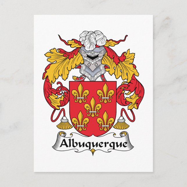 Albuquerque Family Crest Vykort (Framsida)