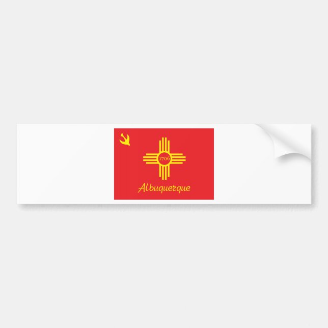 Albuquerque flagga bildekal (Framsidan)