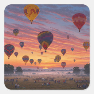 Albuquerque Internationell Balloon Fiesta Fyrkantigt Klistermärke