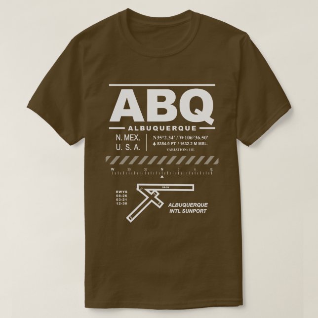 Albuquerque Internationell Sunport ABQ T-Shirt (Design framsida)