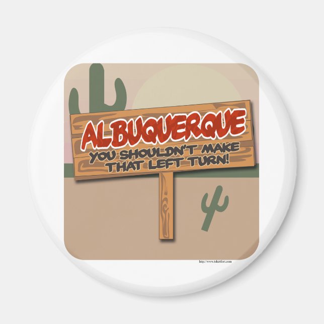Albuquerque Lämnat Magnet (Framsidan)