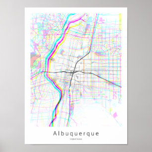 Albuquerque New mexico Abstrakt Simple Karta Poster