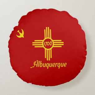 Albuquerque (New mexico) City flagga Rund Kudde