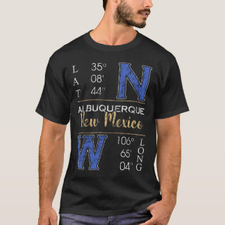 Albuquerque New mexico Latitude och longitud T Shirt