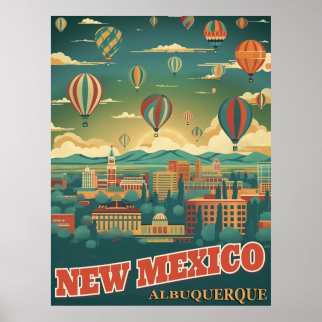 Albuquerque, New mexico med Luftballong Poster (Framsidan)
