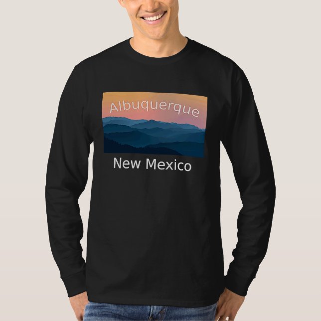 Albuquerque New Mexico Mountain sunset hometown T Shirt (Framsida)