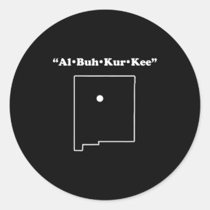 Albuquerque New Mexico Roligt Fonetiskt Skämt Pres Runt Klistermärke
