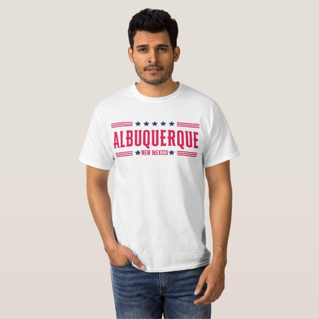 ALBUQUERQUE NEW MEXICO STARS OCH STRIPES T SHIRT (Hel framsida)