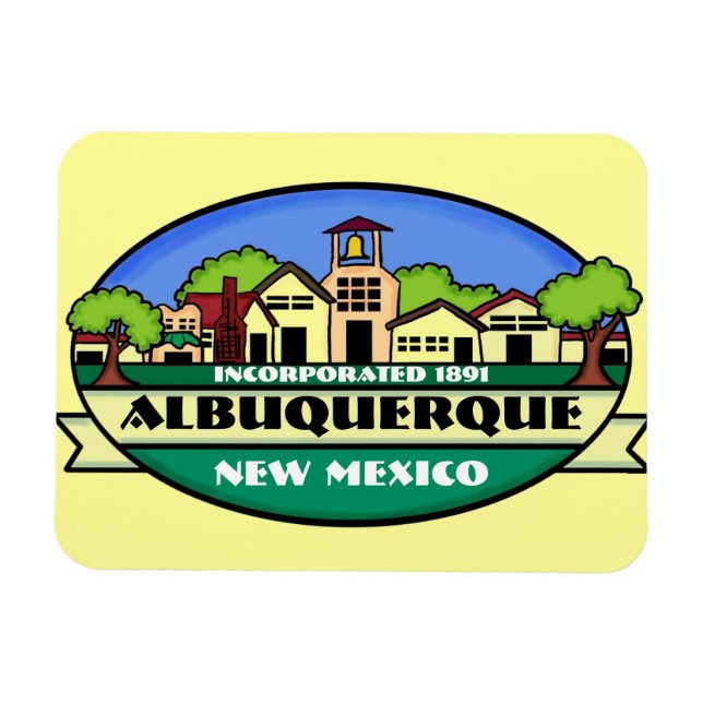 Albuquerque New mexico town souvenir magnet (Horisontell)