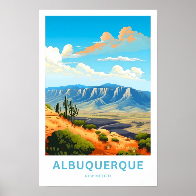 Albuquerque New mexico Travel Skriv ut Poster (Framsidan)