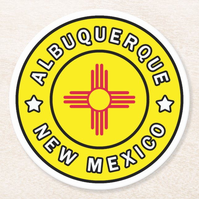Albuquerque New mexico Underlägg Papper Rund (Framsidan)
