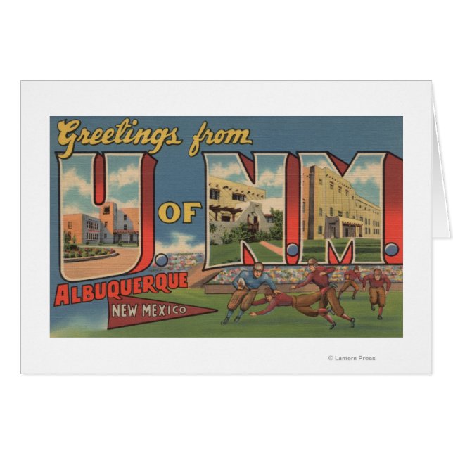 Albuquerque, New mexico-Universiteten i NM Hälsningskort (Framsidan Horizontal)