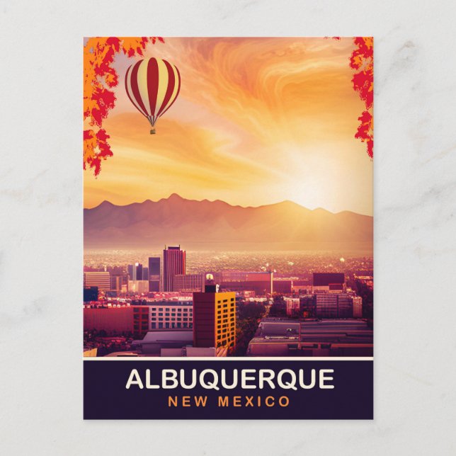 Albuquerque, New Mexico, Varm luftballong, Resa  Vykort (Framsida)