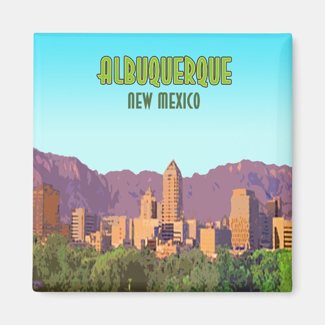 Albuquerque New mexico Vintage Magnet (Framsidan)