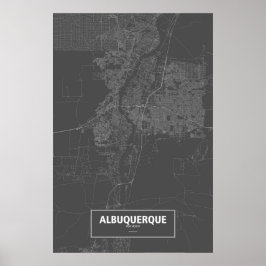 Albuquerque, New mexico (vit på svart) Poster