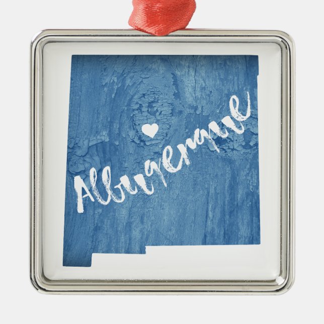 Albuquerque New mexico Wood Grain Julgransprydnad Metall (Framsidan)