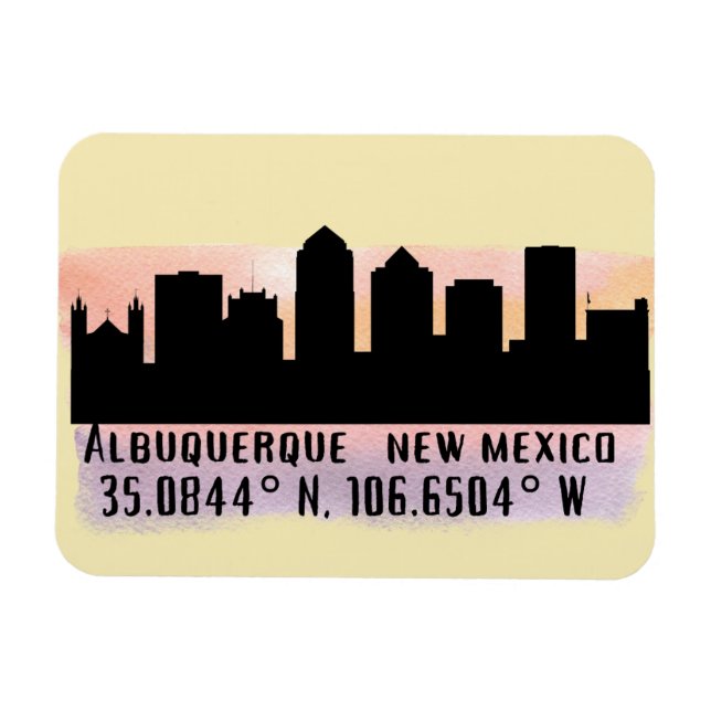Albuquerque NM City Skyline Magnet (Horisontell)