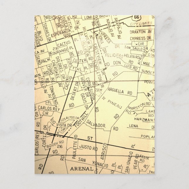 Albuquerque, NM Vintage Karta Vykort (Framsida)