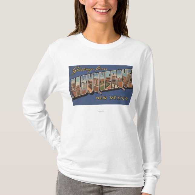 Albuquerque nya - mexico - stora brevplatser tee shirt (Framsida)