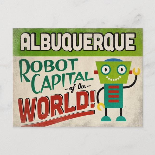 Albuquerque Robot - Funny Vintage Vykort (Framsida)