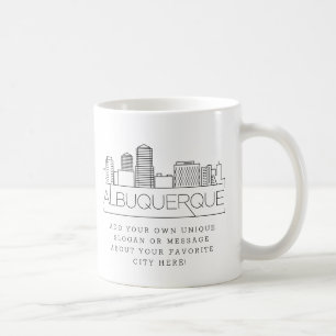Albuquerque Stylized Skyline   Anpassningsbar Slog Kaffemugg
