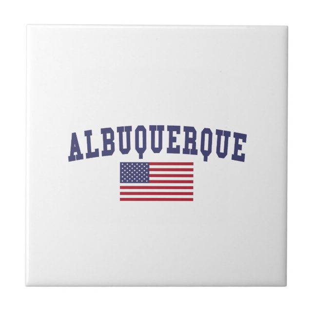 Albuquerque US Flagga Kakelplatta (Framsidan)