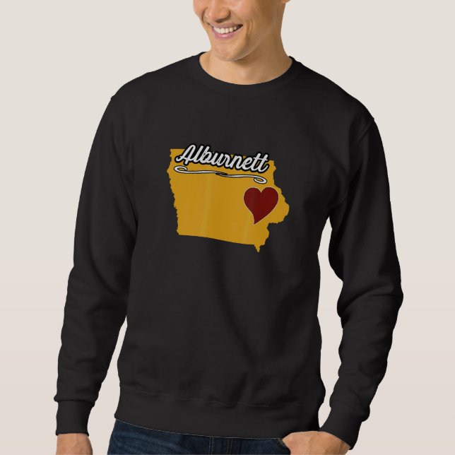 ALBURNETT IOWA IA USA Cute Souvenir Merch  US City Lång Ärmad Tröja (Framsida)