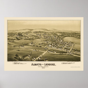Alburtis och Lockridge, panorama- karta för PA - Poster