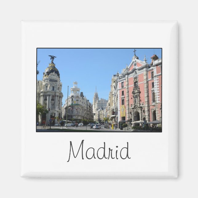 Alcala och Gran Via, Madrid Magnet (Framsidan)