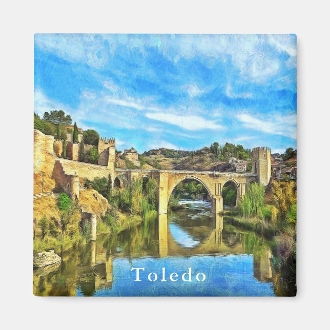 Alcantara Bridge i Toledo. Magnet (Framsidan)