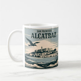 Alcatraz fängelseö San Francisco Resa Retro Kaffemugg