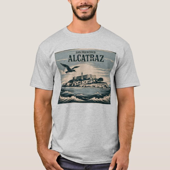Alcatraz fängelseö San Francisco Resa Retro T Shirt (Framsida)