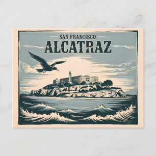 Alcatraz fängelseö San Francisco Resa Retro Vykort