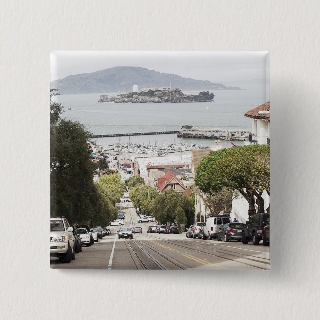 Alcatraz-fängelset betraktat från San Francisco Knapp (Framsida)