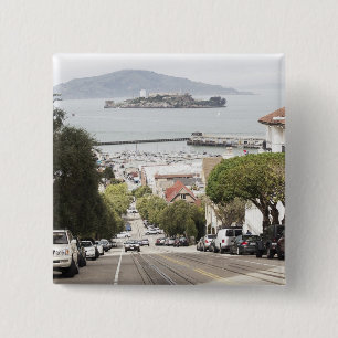 Alcatraz-fängelset betraktat från San Francisco Knapp