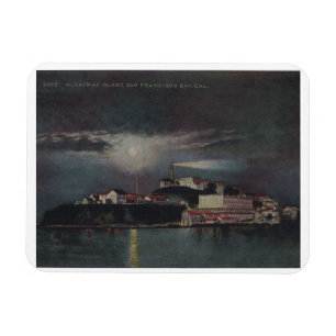 Alcatraz i Night, San Francisco, Vintage Magnet