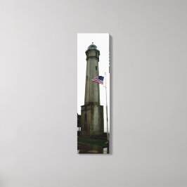 Alcatraz Island Lighthouse & Flagga Lodrät Canvas