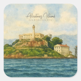Alcatraz Island – San Francisco Resemål för resenä Fyrkantigt Klistermärke