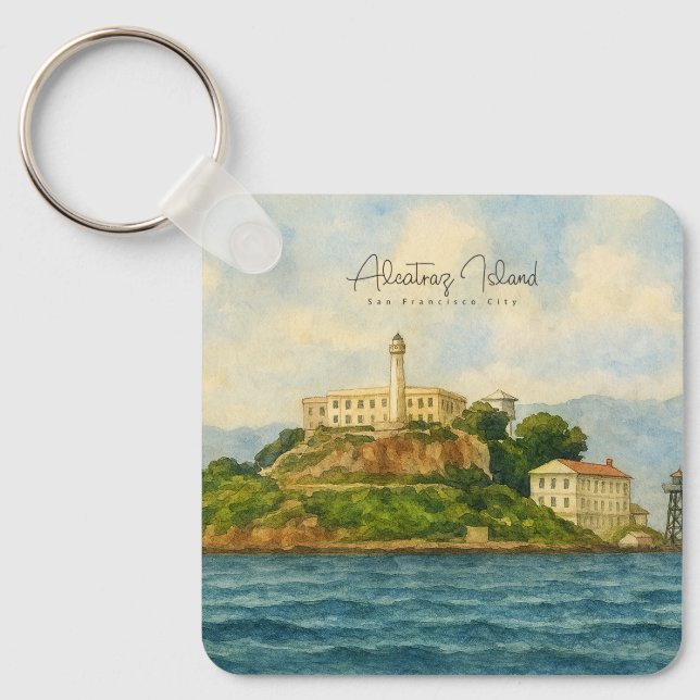 Alcatraz Island – San Francisco Resemål för resenä Nyckelring (Framsida)