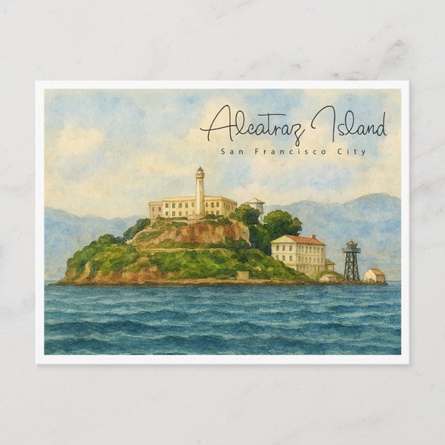 Alcatraz Island – San Francisco Resemål Helg Vykort (Framsida)