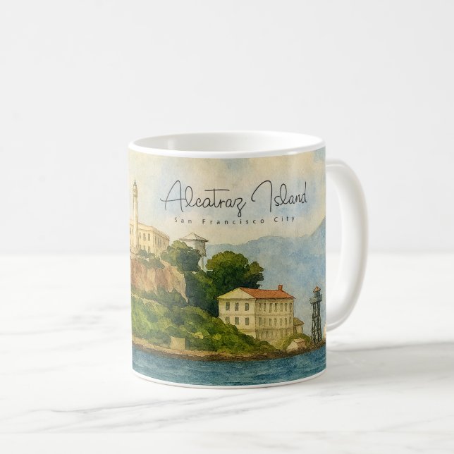Alcatraz Island – sevärdhet i San Francisco Kaffemugg (Framsida höger)