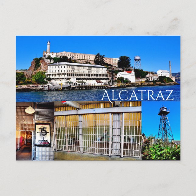 ALCATRAZ Ö CALIFORNIA VYFKORT VYKORT (Framsida)