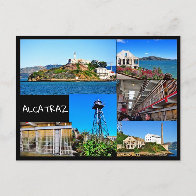 ALCATRAZ Ö CALIFORNIA VYFKORT VYKORT (Framsida)