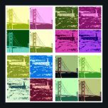 Alcatraz och Golden Grind Bridge Pop art poster<br><div class="desc">Fantastisk poster för vilket rum som helst, vackert bilder på guldbron grind och alcatraz!</div>